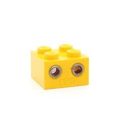 LEGO 08010cc01 - Licht Brick 4.5V 2 x 2 (2 Plug Holes, Trans-Clear Smooth Lens, Yellow)