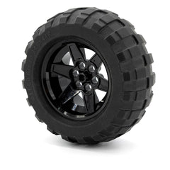 LEGO 15038c01 - Rad 56mm x 34mm Technic Racing Medium, 6 Pin Holes, mit schwarzen Reifen 94.8 x (15038 / 54120)