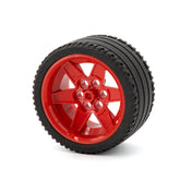LEGO 15038c04 - Rad 56mm x 34mm Technic Racing Medium, 6 Pin Holes mit schwarzen Reifen 68.8 x 36 (15038 / 44771)
