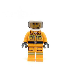 LEGO cty0968 -Fire (Reflective Stripes, Bright Light Orange Suit, White Helmet, Scowl)