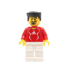 LEGO soc119s - Soccer Player Red (Adidas Logo, Red and White Torso Stickers #5)