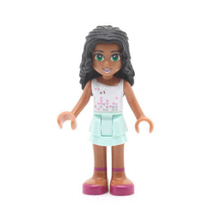 LEGO frnd031 - Friends Chloe (Light Aqua Layered Skirt, White Top)