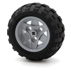 LEGO 41896c03 - Rad 43.2mm x 26mm Technic Racing Small, 3 Pin Holes mit schwarzem Reifen 68.7 x 34