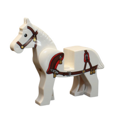 LEGO 4493c01pb08 - Pferd (White) - Goldquastenmuster