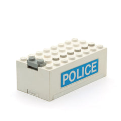 LEGO 4760c01pb07 - Battery Box (9V, Small with 'POLICE' Pattern on Both Sides, White)
