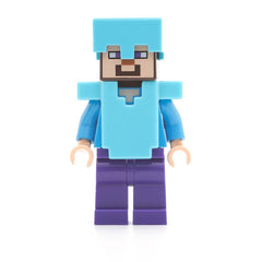 LEGO min020 - Steve (Dark Purple Legs, Medium Azure Helmet and Armor)