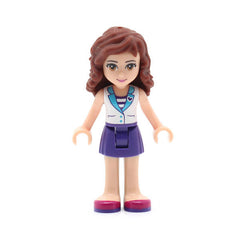 LEGO frnd111 - Friends Olivia (Dark Purple Skirt, White Top with Medium Azure Collar, Striped Inset)