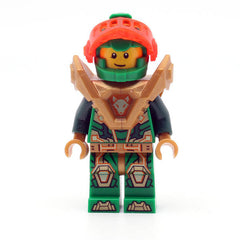 LEGO nex136 - Aaron (Pearl Gold Armor, Trans Neon Orange Visor)