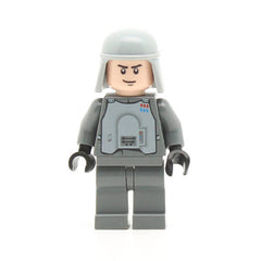LEGO sw0261 - Imperial Officer with Battle Armor (Captain / Commandant / Commander) - (Dark Bluish Gray Legs, Smirk)
