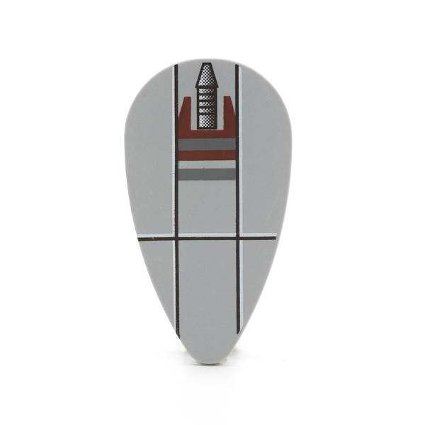 Farbenfrohe LEGO Schilder mit verschiedenen Symbolen und Designs, die kreativ und spielerisch gestaltet sind. Kaufe jetztLEGO 2586px6 - Shield Ovoid (Star Wars, Small Rocket at Top Pattern, Light Bluish Gray)