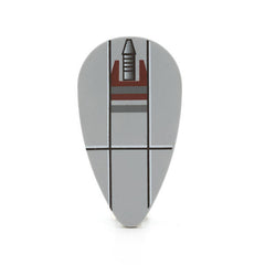 Farbenfrohe LEGO Schilder mit verschiedenen Symbolen und Designs, die kreativ und spielerisch gestaltet sind. Kaufe jetztLEGO 2586px6 - Shield Ovoid (Star Wars, Small Rocket at Top Pattern, Light Bluish Gray)