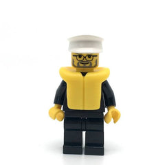 LEGO cty0025 - Police (City Suit with Blue Tie and Badge, Black Legs, White Hat, Life Jacket)