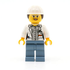 LEGO cty0693 -Volcano Explorer (Female Scientist, White Construction Helmet with Long Hair)