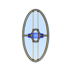 LEGO 92747pb14 - Minifigure - Shield Elliptical with SW Gungan Patrol Shield without Dark Pink Glow in Center Pattern - Trans-Purple