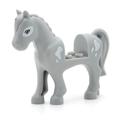 LEGO 93083c01pb17 - Pferd (Light Bluish Gray)