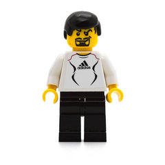 LEGO soc124s - Soccer Player White (Adidas Logo, White and Black Torso Stickers #5)