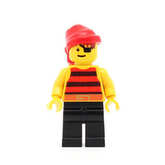 LEGO pi031- Pirate (Red / Black Stripes Shirt, Black Legs, Red Bandana)