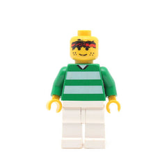 LEGO soc016 - Soccer Player (Green & White Team #3 on Back)