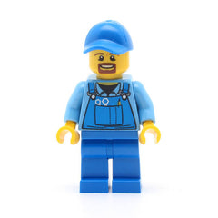 LEGO cty0574 -Overalls (Tools in Pocket Blue, Blue Cap with Hole, Brown Moustache and Goatee)