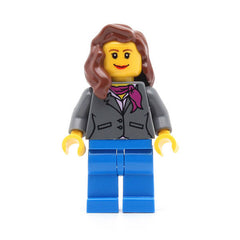 LEGO cty0185 - (Dark Bluish Gray Jacket with Magenta Scarf, Blue Legs, Reddish Brown Female Hair over Shoulder)