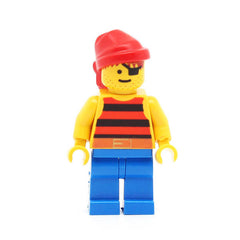 LEGO pi032 - Pirate (Red / Black Stripes Shirt, Blue Legs, Red Bandana)