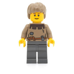 LEGO cas410 - Peasant (Male, Young, Brown Eyebrows, Thin Grin, Fantasy Era)