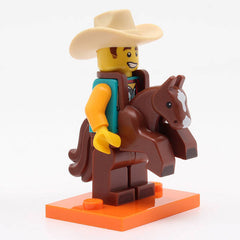 LEGO col18-15 - Cowboy Costume Guy, Series 18 (Set mit Stand und Zubehör)