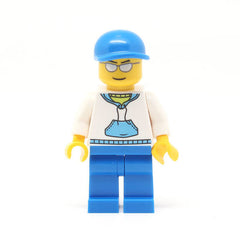 LEGO cty0234 - (White Hoodie with Blue Pockets, Blue Legs, Blue Short Bill Cap)