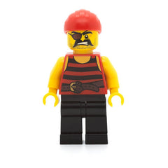 LEGO pi159 - Pirate 1 (Black and Red Stripes, Black Legs, Eye Patch)