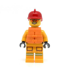 LEGO cty0974 -Fire (Reflective Stripes, Bright Light Orange Suit, Life Jacket, Red Fire Helmet)