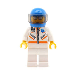LEGO cty0081 - Doctor (Jacket with Zipper and EMT Star of Life - White Legs, Blue Helmet, Trans-Black Visor, Silver Sunglasses)