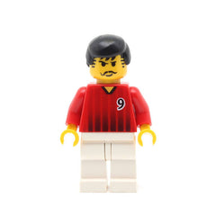 LEGO soc088 - Soccer Player (Red/White Team with Shirt #9)