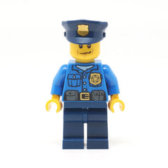 LEGO cty0458 - Police (City Officer, Gold Badge, Police Hat, Cheek Lines)