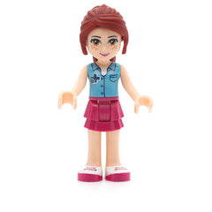 LEGO frnd098 - Friends Mia (Magenta Layered Skirt, Medium Azure Top with Cross Logo)