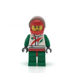 LEGO cty0435 - Race Car Driver (White Race Suit with Octan Logo, Red Helmet with Trans-Black Visor, Smirk and Stubble Beard)