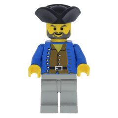 LEGO pi035 - Pirate (Brown Shirt, Light Gray Legs, Black Pirate Triangle Hat)