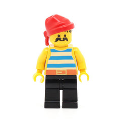 LEGO pi020 - Pirate (Blue / White Stripes Shirt, Black Legs, Red Bandana)