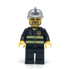 LEGO cty0088 -Fire (Reflective Stripes, Black Legs, Silver Fire Helmet, Glasses and Beard)