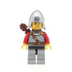 LEGO cas451 - Lion Knight Scale Mail (Kingdoms, Chest Strap and Belt, Helmet with Neck Protector, Quiver, Smirk and Stubble Beard)