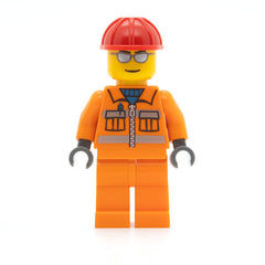 LEGO cty0125 - Construction Worker (Orange Zipper, Safety Stripes, Orange Arms, Orange Legs)