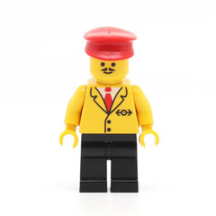 LEGO trn060 - Railway Employee (Black Legs, Red Hat)