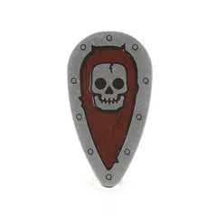 Farbenfrohe LEGO Schilder mit verschiedenen Symbolen und Designs, die kreativ und spielerisch gestaltet sind. Kaufe jetztLEGO 2586px17 - Shield Ovoid (Skull on Dark Red Background Pattern, Light Bluish Gray)