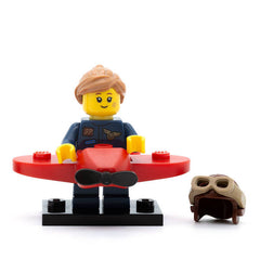 LEGO col21-9 - Airplane Girl, Series 21 (Set mit Stand und Zubehör)