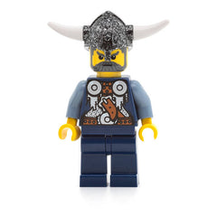 LEGO vik033 - Viking Blue Chess Bishop (Horns Glued to Helmet)