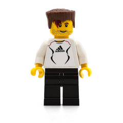 LEGO soc125s - Soccer Player White (Adidas Logo, White and Black Torso Stickers #7)