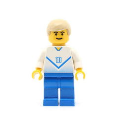LEGO soc084 - Soccer Player (White & Blue Team with Shirt #10)