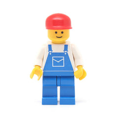 LEGO ovr003 - Overalls Blue with Pocket, Blue Legs, Red Cap