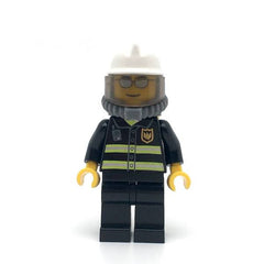 LEGO cty0018 - Fire (Reflective Stripes, Black Legs, White Fire Helmet, Silver Sunglasses, Breathing Neck Gear with Airtanks)