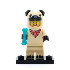 LEGO col21-5 - Pug Costume Guy, Series 21 (Set mit Stand und Zubehör)
