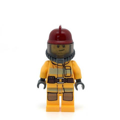 LEGO cty0287 - Fire (Bright Light Orange Fire Suit with Utility Belt, Dark Red Fire Helmet, Yellow Airtanks)